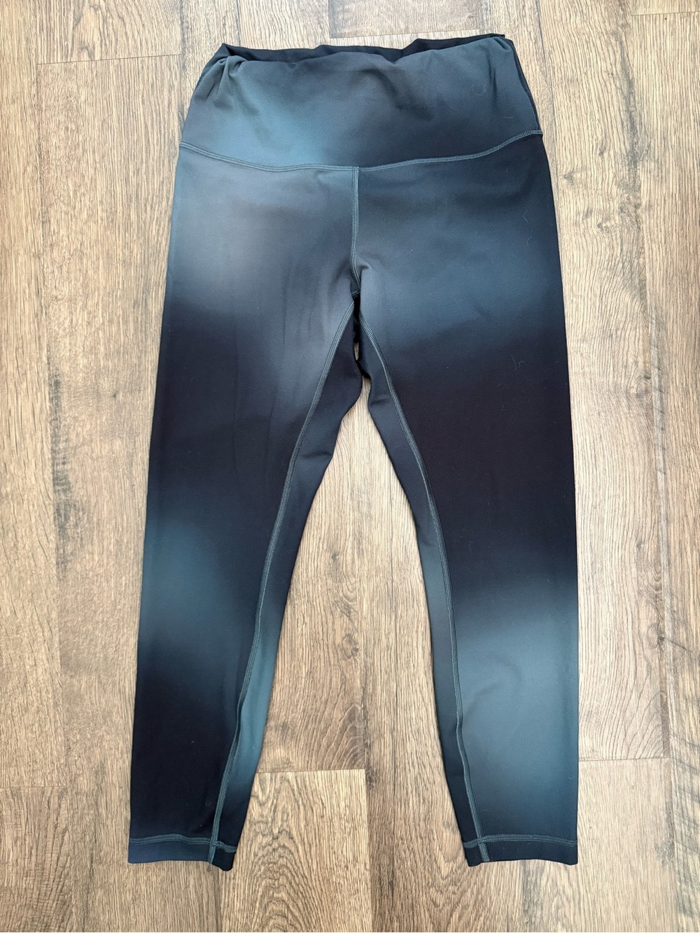 Lululemon Wunder Train HR Black Grey Ombré Tight Leggings Size 10